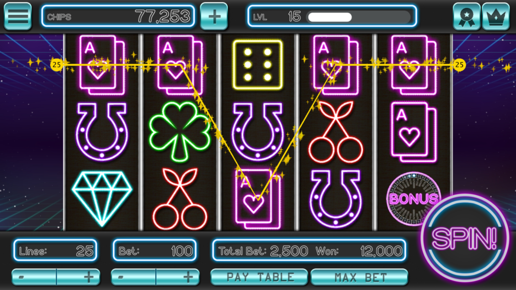 Slots Champion Neon Retro Slots Machine